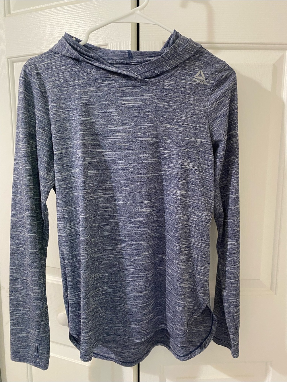 Reebok Heathered Blue Long-Sleeve Hoodie